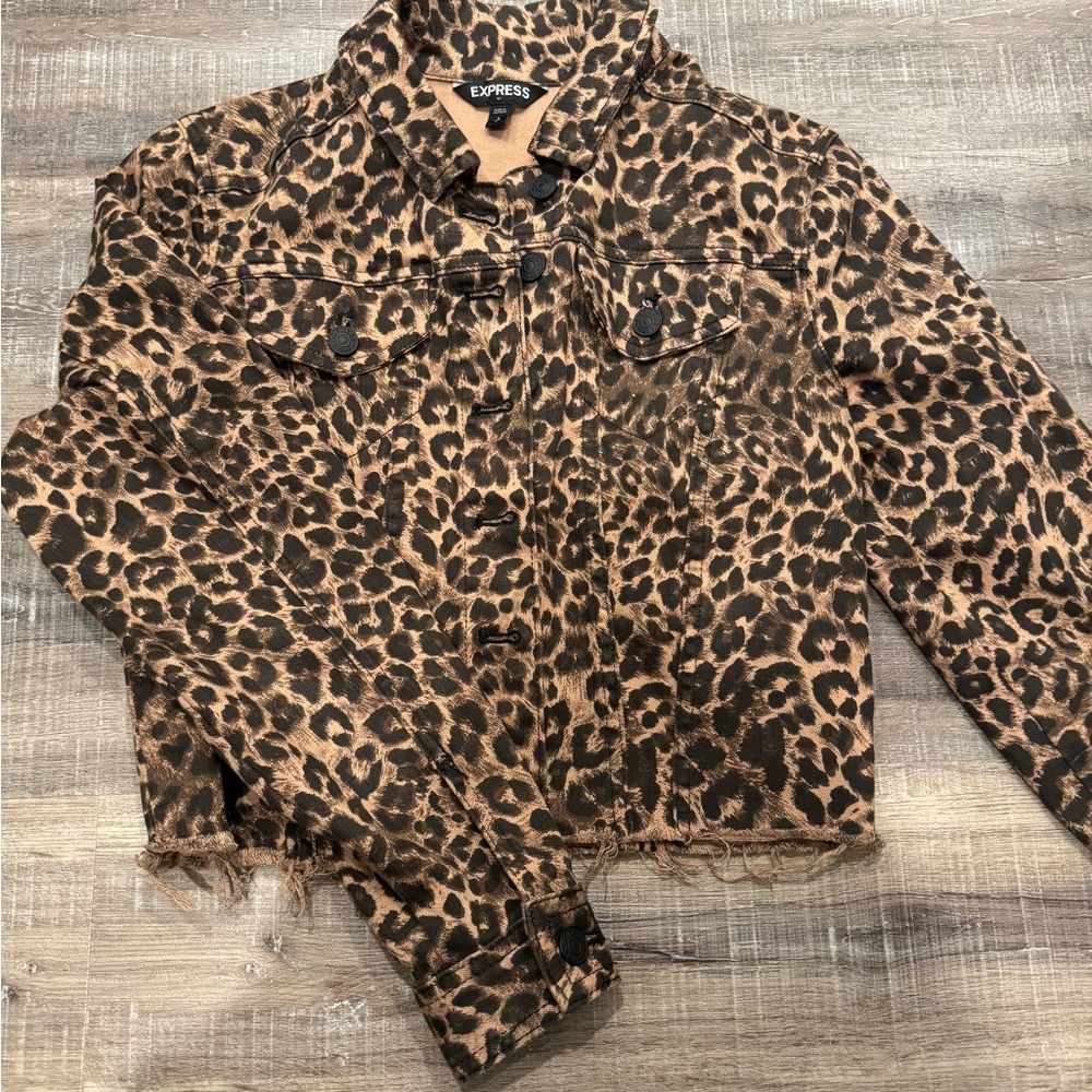 Express Animal Print Jacket cropped